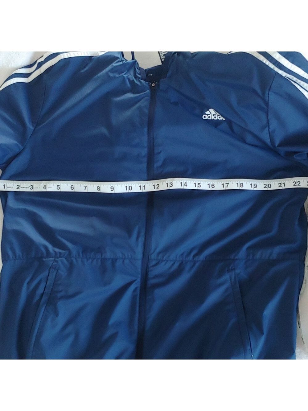 Adidas Men's Lightweight Windbreaker, Navy-Large - Picture 12 of 14